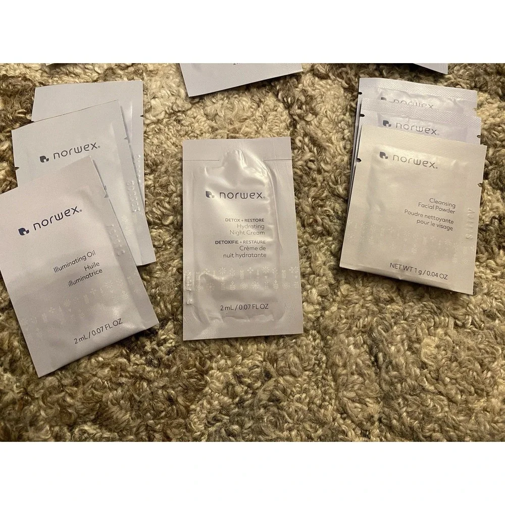 NEW Norwex Samples Renewing Eye Cream Rejuvenating Serum Moisturizer Powder